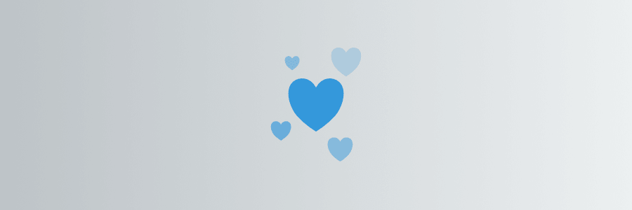 An illustration of blue hearts on a gray background 