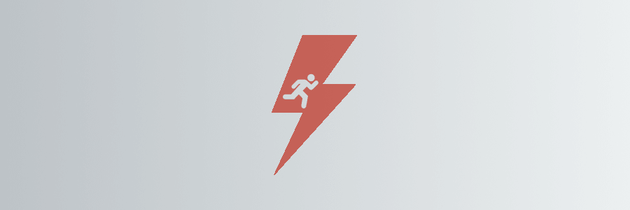 An illustration of a lightning bolt with a running icon inside of it