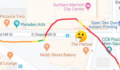 The map from a run with the Garmin Forerunner 245 watch with an emoji