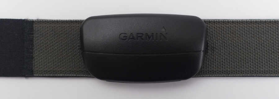 A Garmin soft-strap premium heart-rate monitor