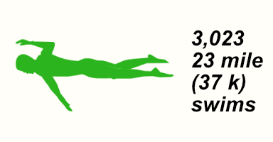 A graphic of a person swimming the freestyle forward crawl