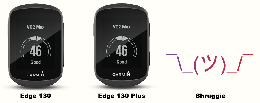 A comparison image of the original Garmin Edge 130 and the Edge 130 Plus