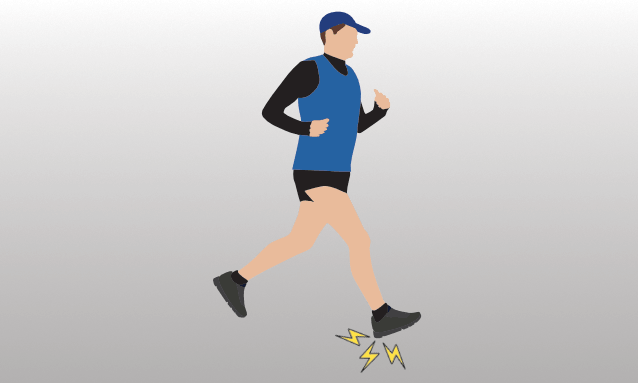 An illustration of a runner heel striking
