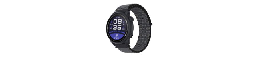 The COROS Pace 2 multisport GPS watch with a Dark Navy nylon band