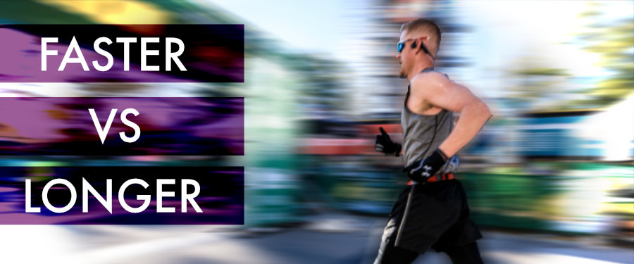 A male runner nearing the finish line of a marathon